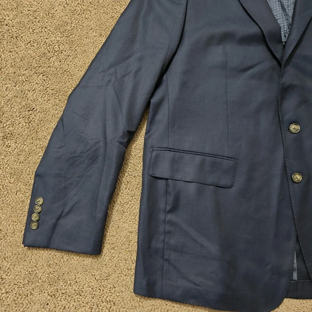 Frank Stella‎ Loro Piana Super 130s Wool Blazer Sport Coat Navy Blue Mens 58L